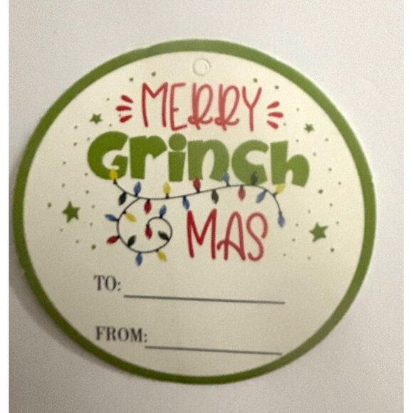 Two (2) Sets of Merry Grinchmas Gift Tags with Red String Grinch Christmas G - Picture 5 of 8